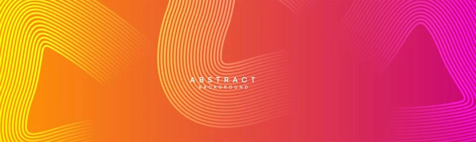 Abstract orange, pink gradient circles lines Technology web banner background Stock Illustration