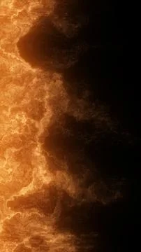 Abstract orange plasma surface with dark shadow, resembling a fiery sun edg.. Stockillustratie