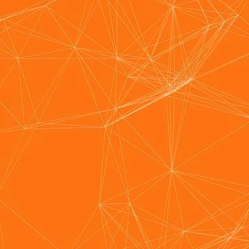 Abstract Orange Plexus Background with Interconnected Lines Representing Stock Illustration