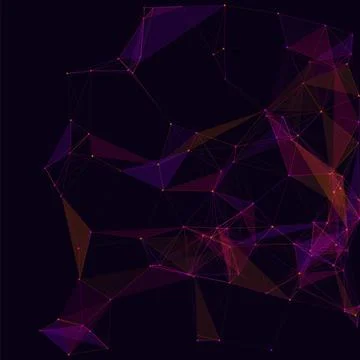 Abstract Orange Purple Polygonal Plexus Network Background Stock-Illustration
