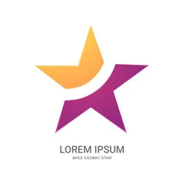 Abstract orange purple star. Vector Illustration Stock Illustration