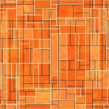 Abstract orange rectangle seamless pattern with grunge effect Illustrazione stock