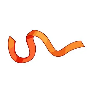 Abstract orange red ribbon twisting flowing 库存插图