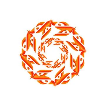 Abstract Orange Red Swirl Pattern Stock Illustration