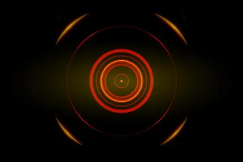 Abstract orange ring with sound waves oscillating background Stock Illustration