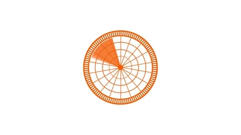 Abstract orange Rotating radar icon animation.Technology circle radar anima.. Vídeo Stock 329594980