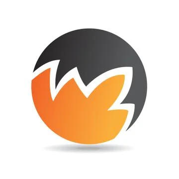 Abstract orange round logo icon Stock Illustration