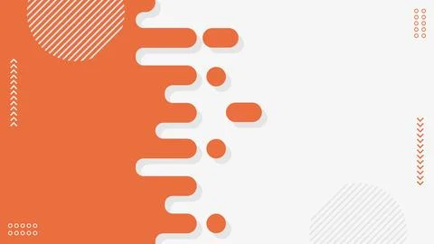 Abstract Orange Rounded Lines Background with Modern Geometric Dashes and D.. Stock Illustration