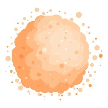 Abstract orange shape with bubbles floating around it Illustrazione stock