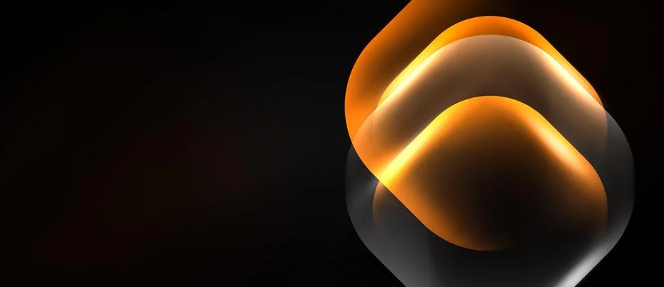 Abstract orange shape dominates right side. Dark background creates contrast, 库存插图