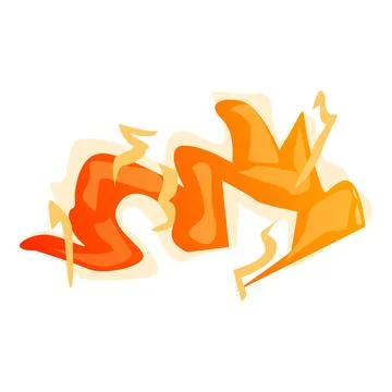 Abstract orange shape spreading outwards with jagged edges Stock Illustration