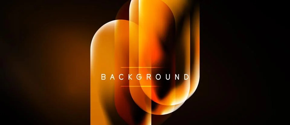 Abstract orange shapes overlap, creating dynamic background. Text BACKGROUND Stock Illustration