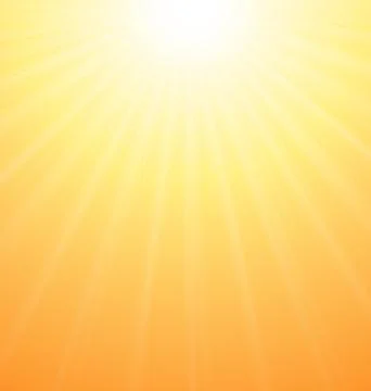 Abstract Orange Sky Background Sun Rays Stock Illustration