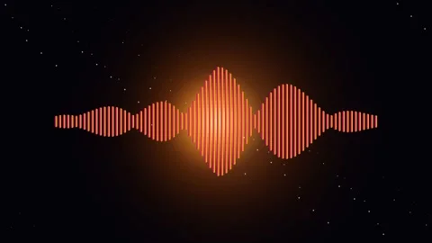 Abstract Orange Sound Wave Animation on Black Background Stockbeeldmateriaal 341954727