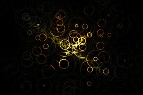 Abstract orange sound waves oscillating with circle ring on black background Stock-Illustration