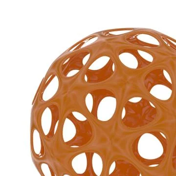 Abstract orange sphere, 3d image Stock Illustration
