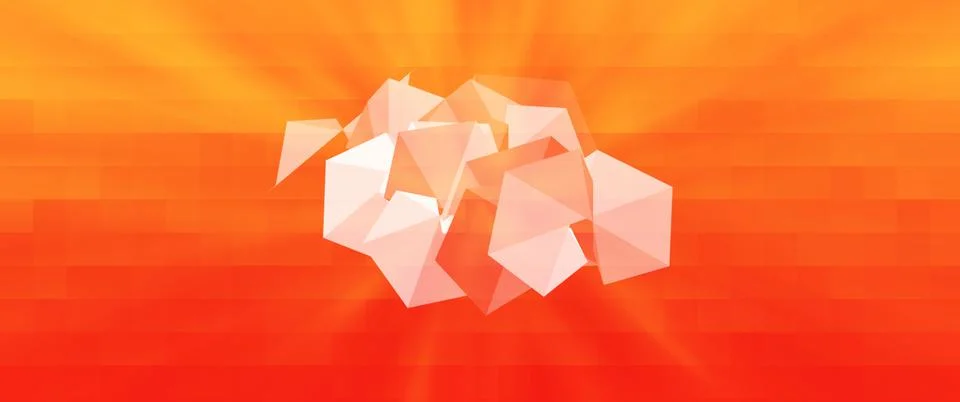 Abstract orange square polygonal effect background Stock Illustration
