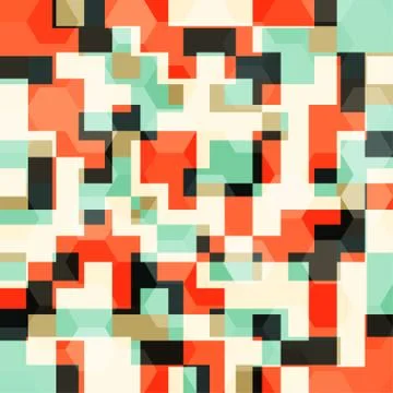 Abstract orange squares seamless pattern Stock Illustration