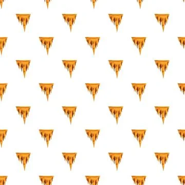 Abstract orange stalactite cartoon creating seamless pattern Stock Illustration