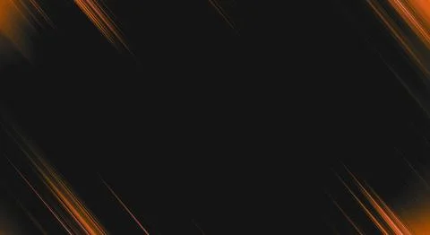 Abstract orange streaks on black background, dynamic motion effect Stock Illustration
