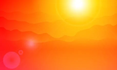 Abstract orange sunset on a background of mountains Illustrazione stock
