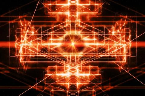 Abstract orange technical background Stock Illustration