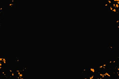 Abstract Orange Texture Border Frame on Black Background Stock Photos