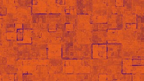 Abstract orange textured grid pattern features small red squares Stock Illustration