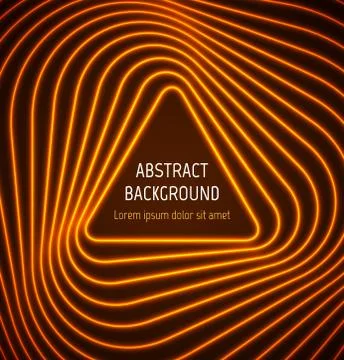 Abstract orange triangle border background with light effects Stock Illustration