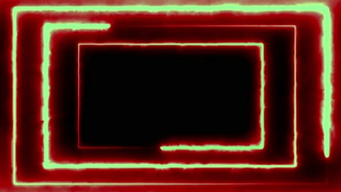 Abstract orange, turning into green light, glowing rectangular frame. 4K rounded Stock Footage 141735690