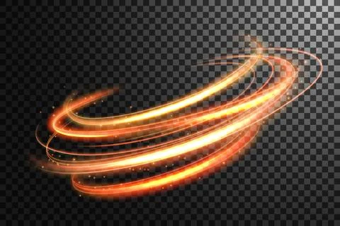 Abstract Orange Vortex Light Effect Isolated on A Transparent Pattern, Vect.. Stock Illustration