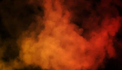 Abstract orange vs red smoke steam moves on a black background . The concept  Stock Illustration
