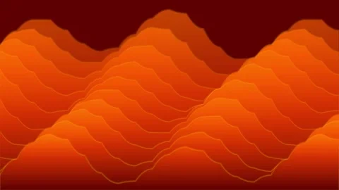 Abstract orange wave animation motion background loop 4K Stock Footage 346156889
