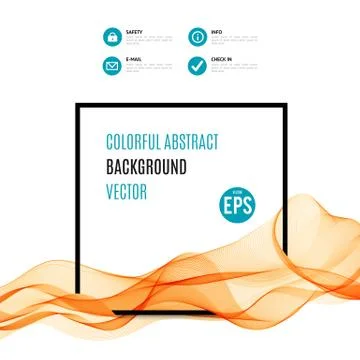 Abstract orange wave with black frame Stock Illustration