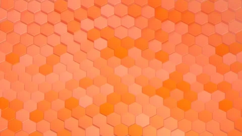 Abstract orange wave hexagonal background Stock Footage 132907405