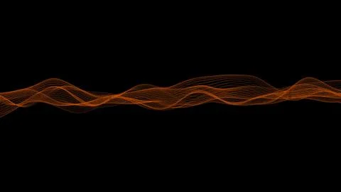 Abstract orange wave pattern on a black background. Stockillustratie