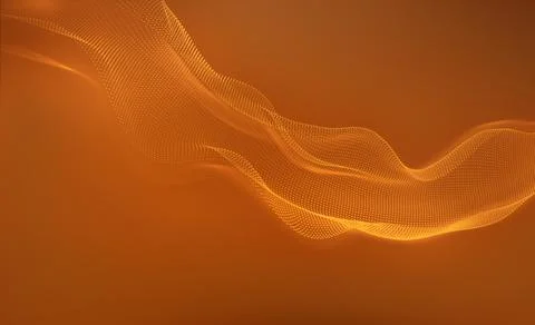 Abstract orange waves background. Dynamic geometric make for dots. Stock Photos