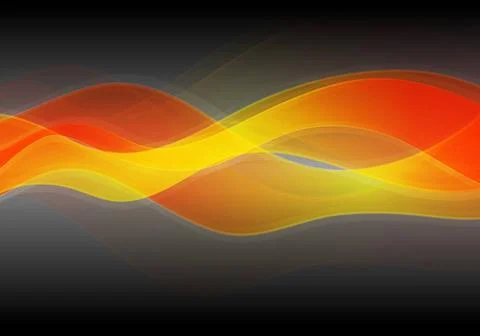 Abstract orange waves on dark background. Eps 10 vector Abstract orange wa... 写真素材