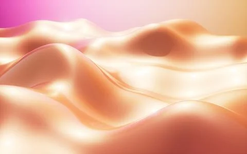 Abstract orange waves, smooth curves, gradient background. Minimalist desig.. Stock Illustration