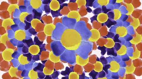 Abstract orange waving grid or mesh of pulsating geometric objects, flowers Stock Illustration
