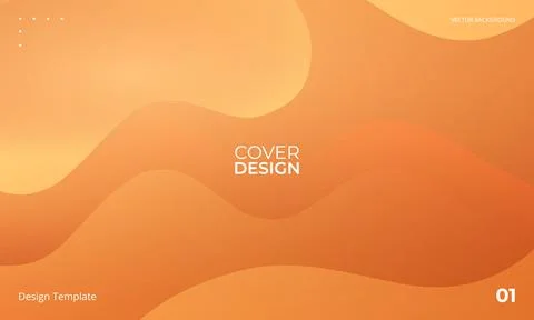 Abstract orange wavy background with curve shapes. Cover design with wave Stockillustratie