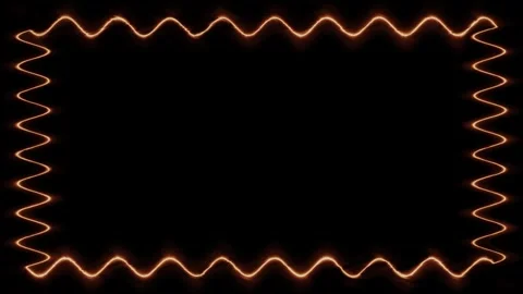 Abstract Orange Wavy Frame on Black Background Stock Footage 284395550