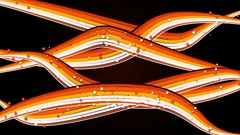 Abstract orange wavy lines with subtle texture moving fluidly against black.. Vídeos de archivo 344843388