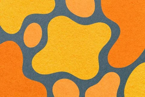 Abstract orange yellow dark gray paper texture background with amorphous flui Stock Illustration