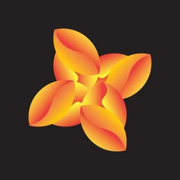 Abstract Orange Yellow Fluid Flame Shape Logo Stock Illustration