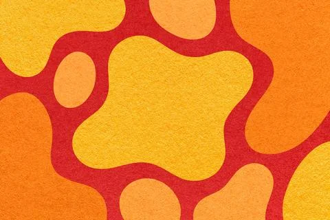 Abstract orange yellow red paper texture background with amorphous fluid bl.. Stock Illustration