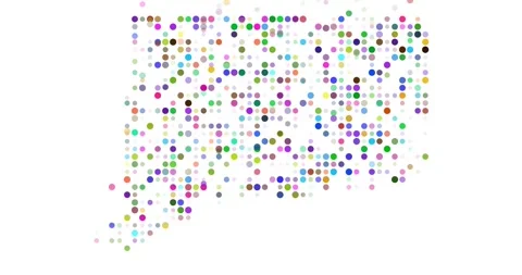 Abstract Orbs Visualizing the Connecticut Map Outline Loop Stock Footage 320448436