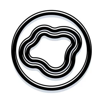 Abstract organic amoeba shape inside circle lines 스톡 일러스트