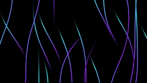 Abstract organic background of moving grass-like threads, green, purple and blue Stock Footage 114071117