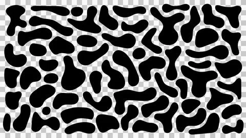 Abstract organic black blobs with irregular shapes, perfect for speech bubble Stock Illustration